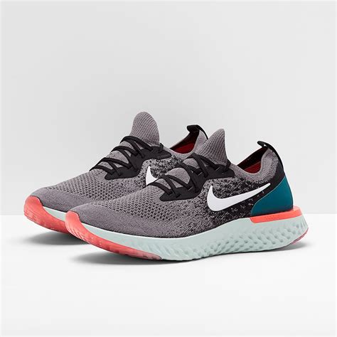 nike epic react flyknit laufschuhe herren gunsmoke-white-black-geode-tea